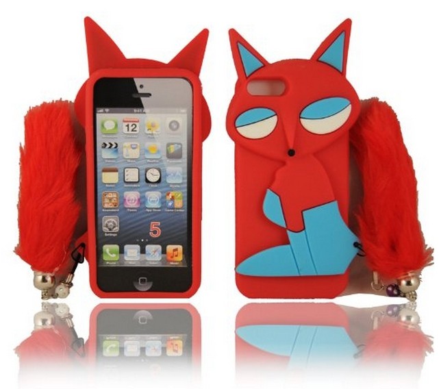 iPhone 5 5S 3D FOX Case (Red-Blue)